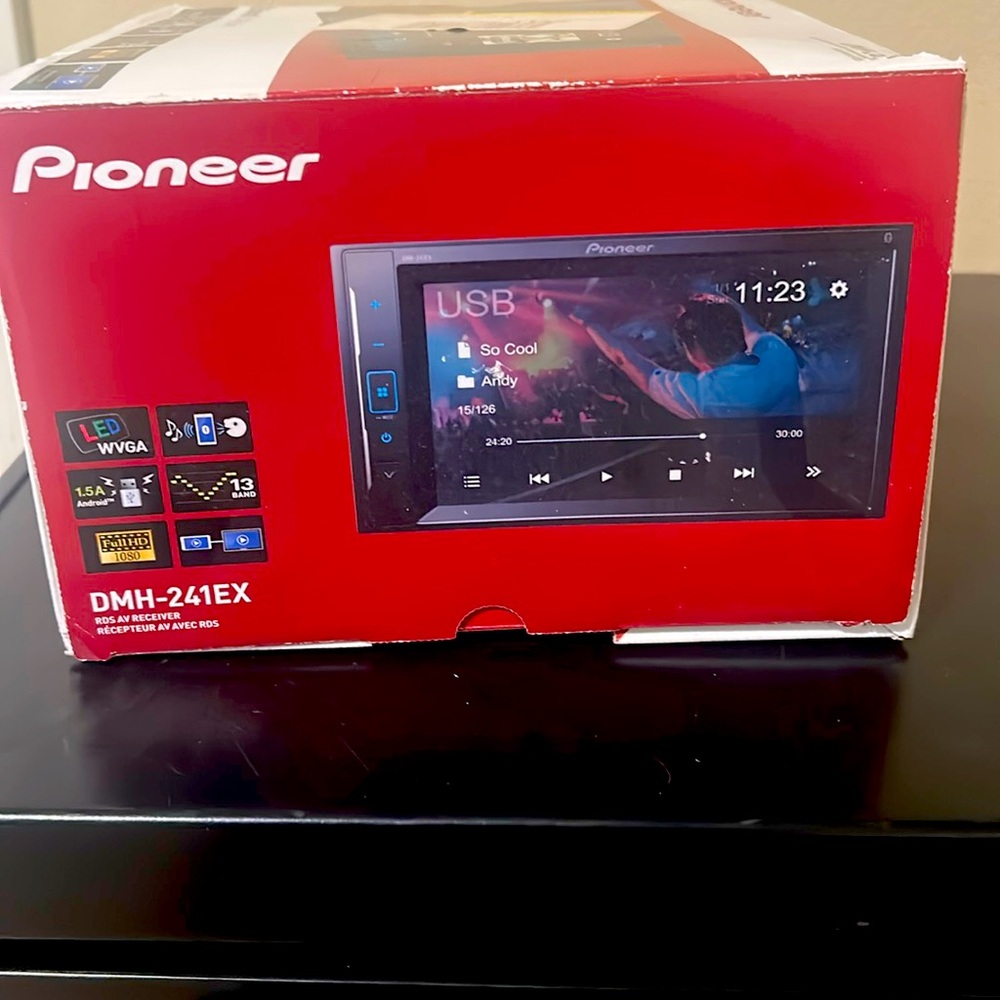 Pioneer DMH-241EX model flat touch screen Bluetooth car radio